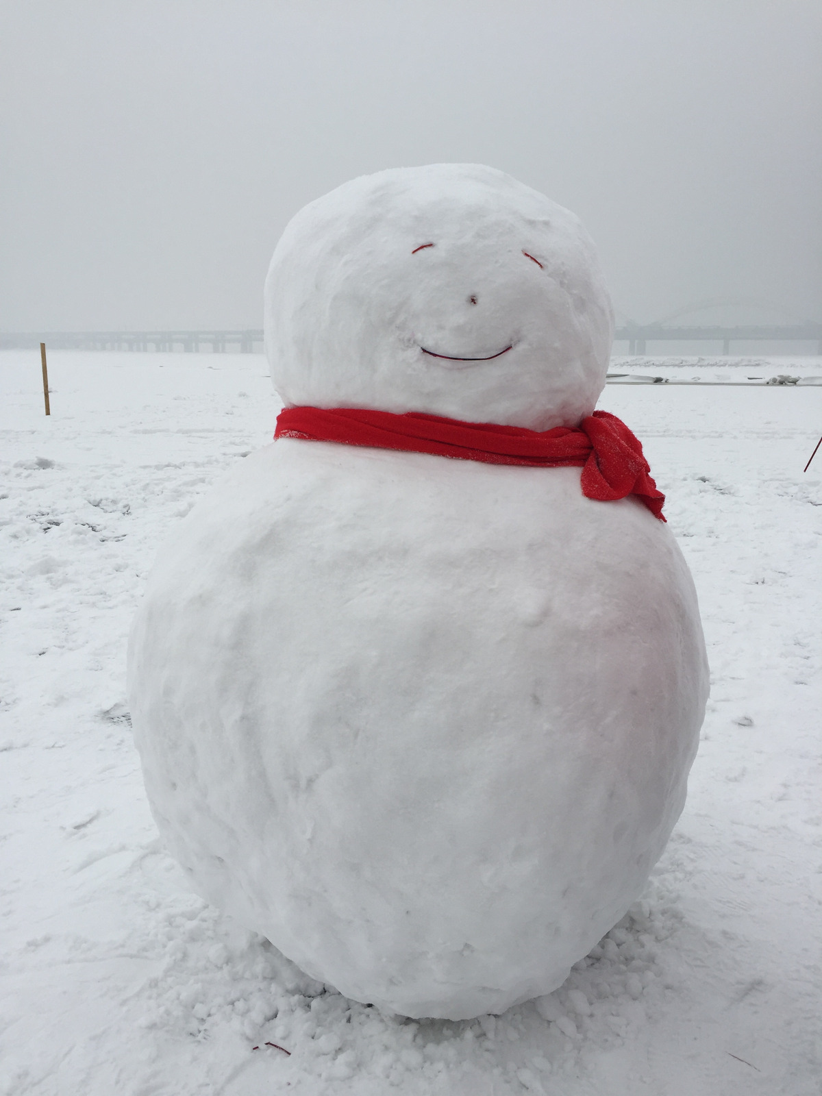 雪地里的红围巾